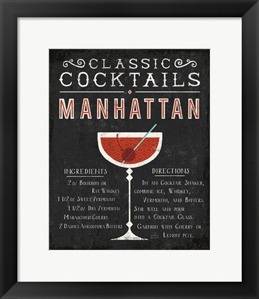 Framed Classic Cocktail Manhattan Print