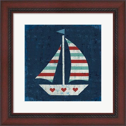 Framed Nautical Love Sail Boat Print