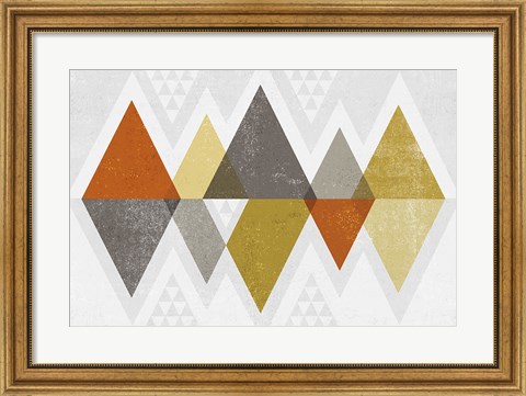 Framed Mod Triangles II Retro Print