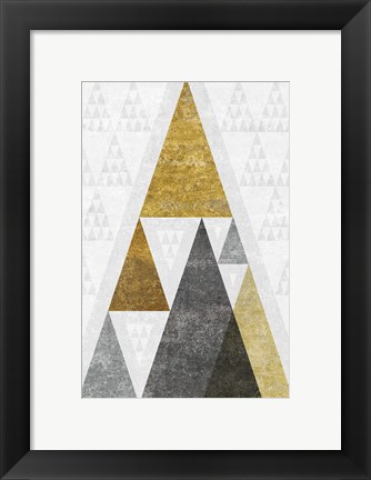 Framed Mod Triangles III Gold Print