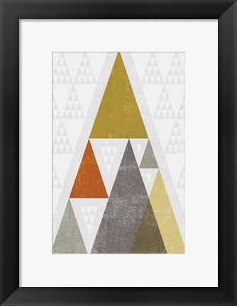 Framed Mod Triangles III Retro Print