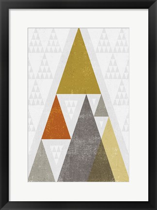 Framed Mod Triangles III Retro Print