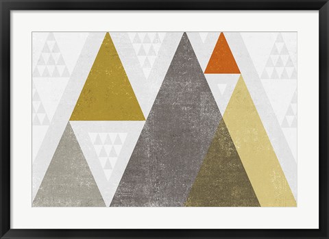 Framed Mod Triangles I Retro Print