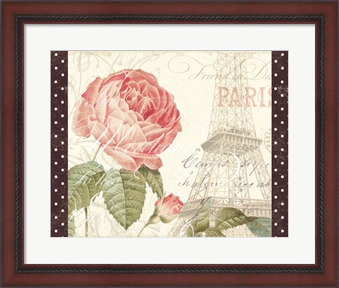 Framed La Vie En Rose I with Border Print
