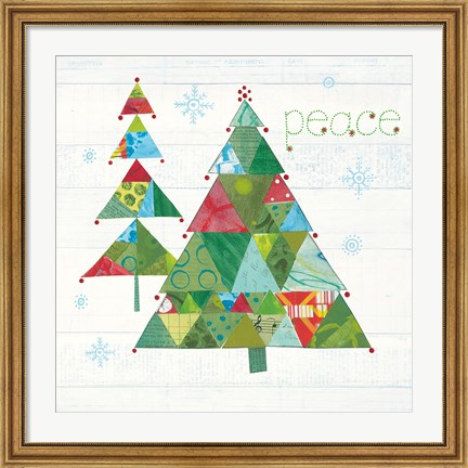 Framed Christmas Patchwork IV Print