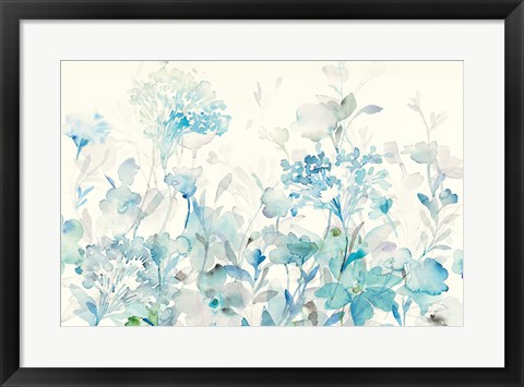Framed Translucent Garden Blue Crop Print
