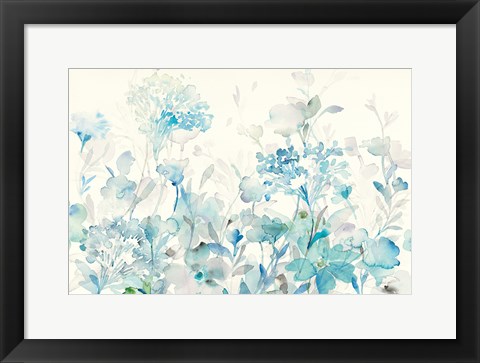 Framed Translucent Garden Blue Crop Print