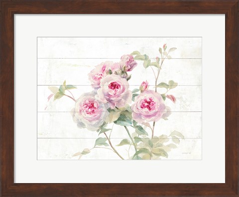 Framed Sweet Roses on Wood Print