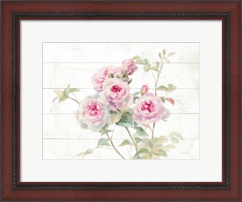 Framed Sweet Roses on Wood Print