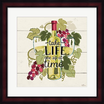 Framed Wine and Friends VII Print