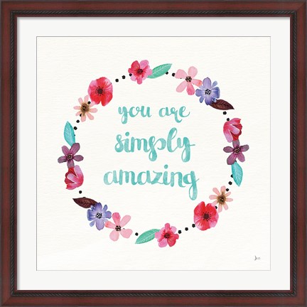 Framed Simply Amazing I Blue and Blush Print
