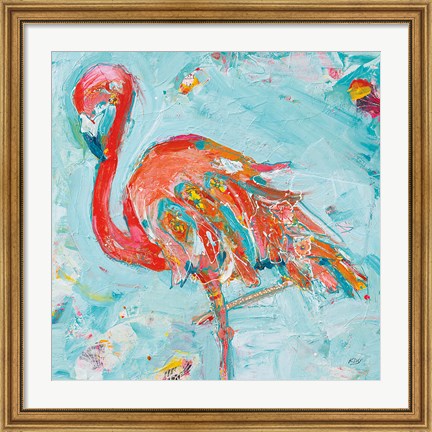 Framed Flamingo Bright Print