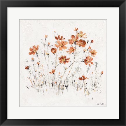 Framed Wildflowers II Orange Print