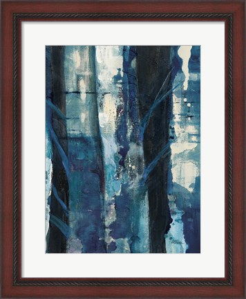 Framed Deep Woods I Indigo Print