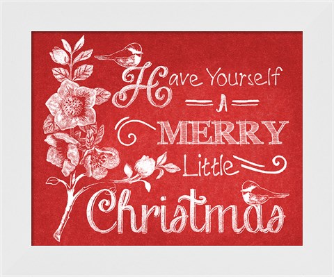 Framed Chalkboard Christmas Sayings V on red Print