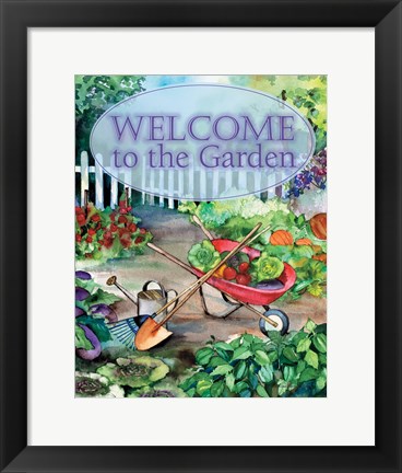 Framed Welcome Garden Print