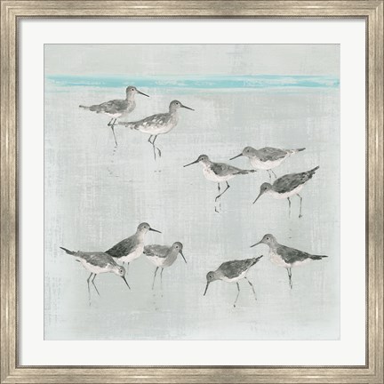 Framed Sandpipers Gray Print
