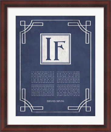 Framed If by Rudyard Kipling - Ornamental Border Blue Print