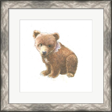 Framed Into the Woods Bear Cub Print