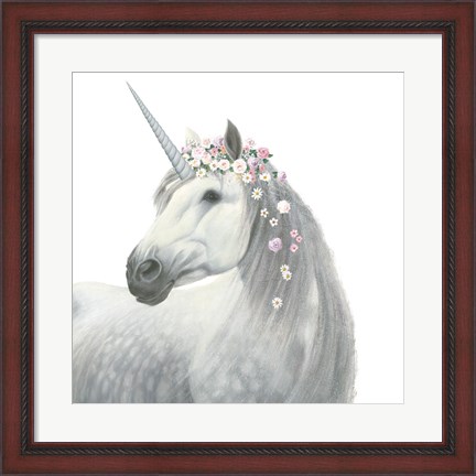 Framed Spirit Unicorn II Square Print