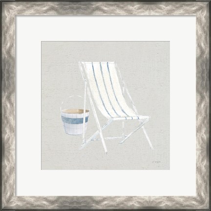 Framed Serene Seaside III Tan Print