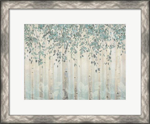 Framed Dream Forest I Silver Leaves Print