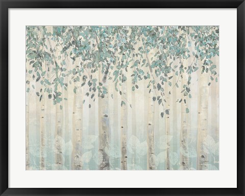 Framed Dream Forest I Silver Leaves Print