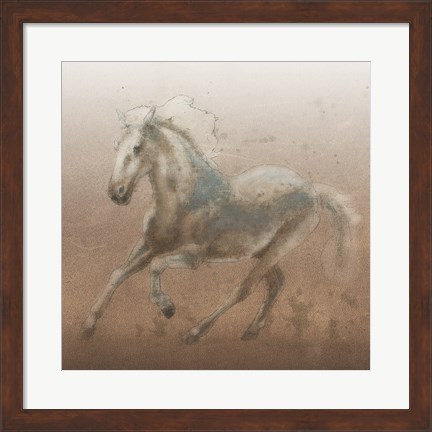 Framed Stallion II on Leather Print