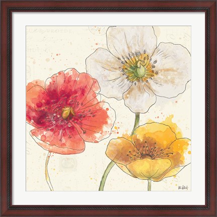Framed Painted Poppies IV Print