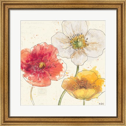 Framed Painted Poppies IV Print