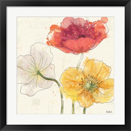 Framed Painted Poppies V Print