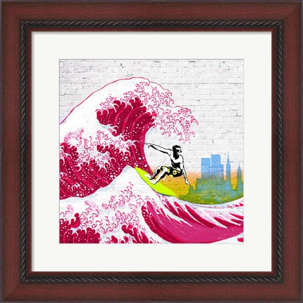 Framed Surfin&#39; NYC (detail) Print