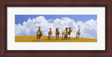 Framed Herd of Wild Horses (detail) Print