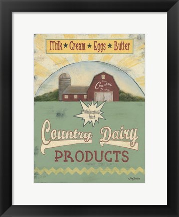 Framed Country Dairy Print