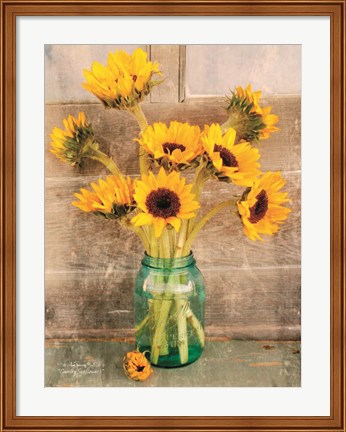 Framed Country Sunflowers I Print