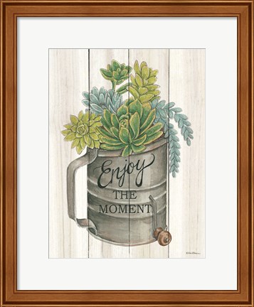 Framed Enjoy the Moment Succulents Print