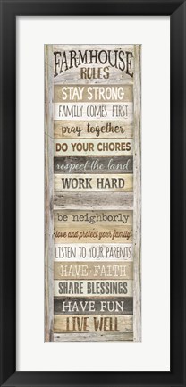 Framed Farmhouse Rules Print