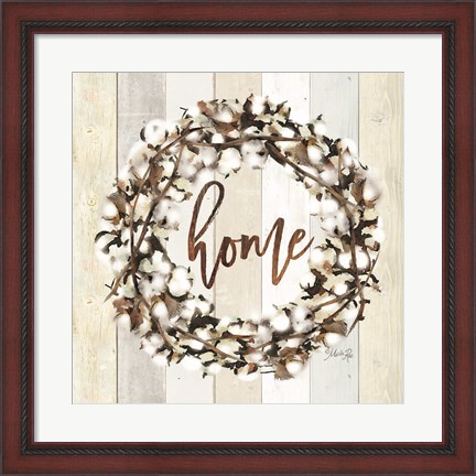 Framed Home Cotton Wreath Print