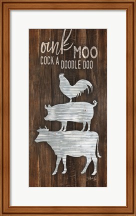 Framed Metal Farm Animal Stack Print