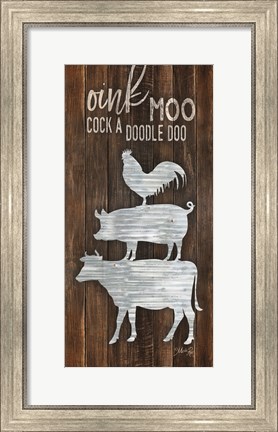 Framed Metal Farm Animal Stack Print