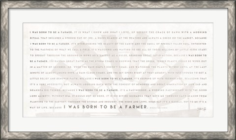 Framed Simple Born to be a Farmer Print