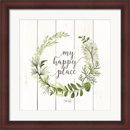 Framed My Happy Place Wreath Print