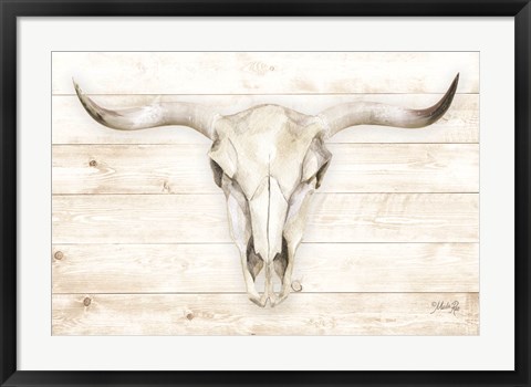 Framed Cow Skull Print