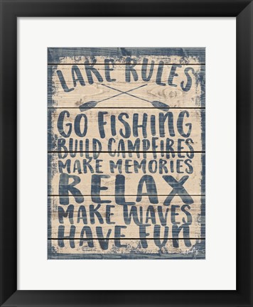 Framed Lake Rules Print