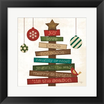 Framed Christmas Tree Sentiments Print