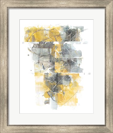 Framed Moving In and Out of Traffic I Yellow Grey Print