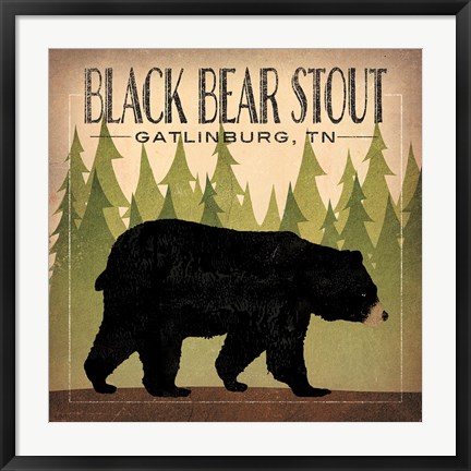 Framed Take a Hike Bear Black Bear Stout Print
