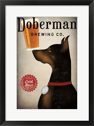 Framed Doberman Brewing Company Print