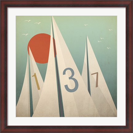 Framed Sails VII with Sun Print
