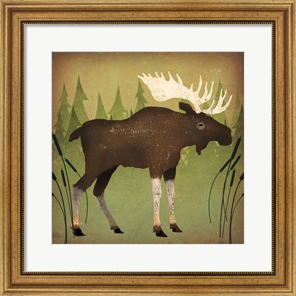 Framed Take a Hike Moose no Words Print